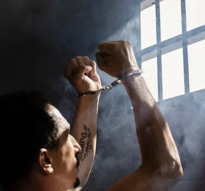 prisoner in handcuffs