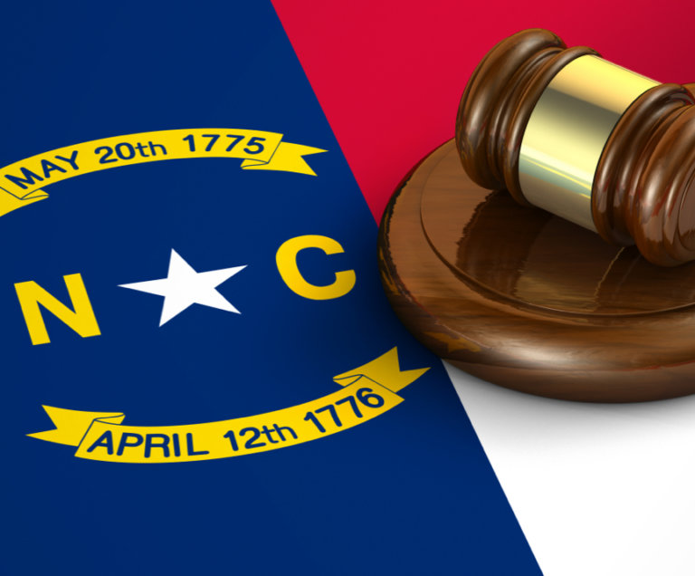 North Carolina Flag with Gavel.