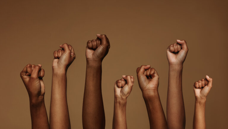 hands up in solidarity